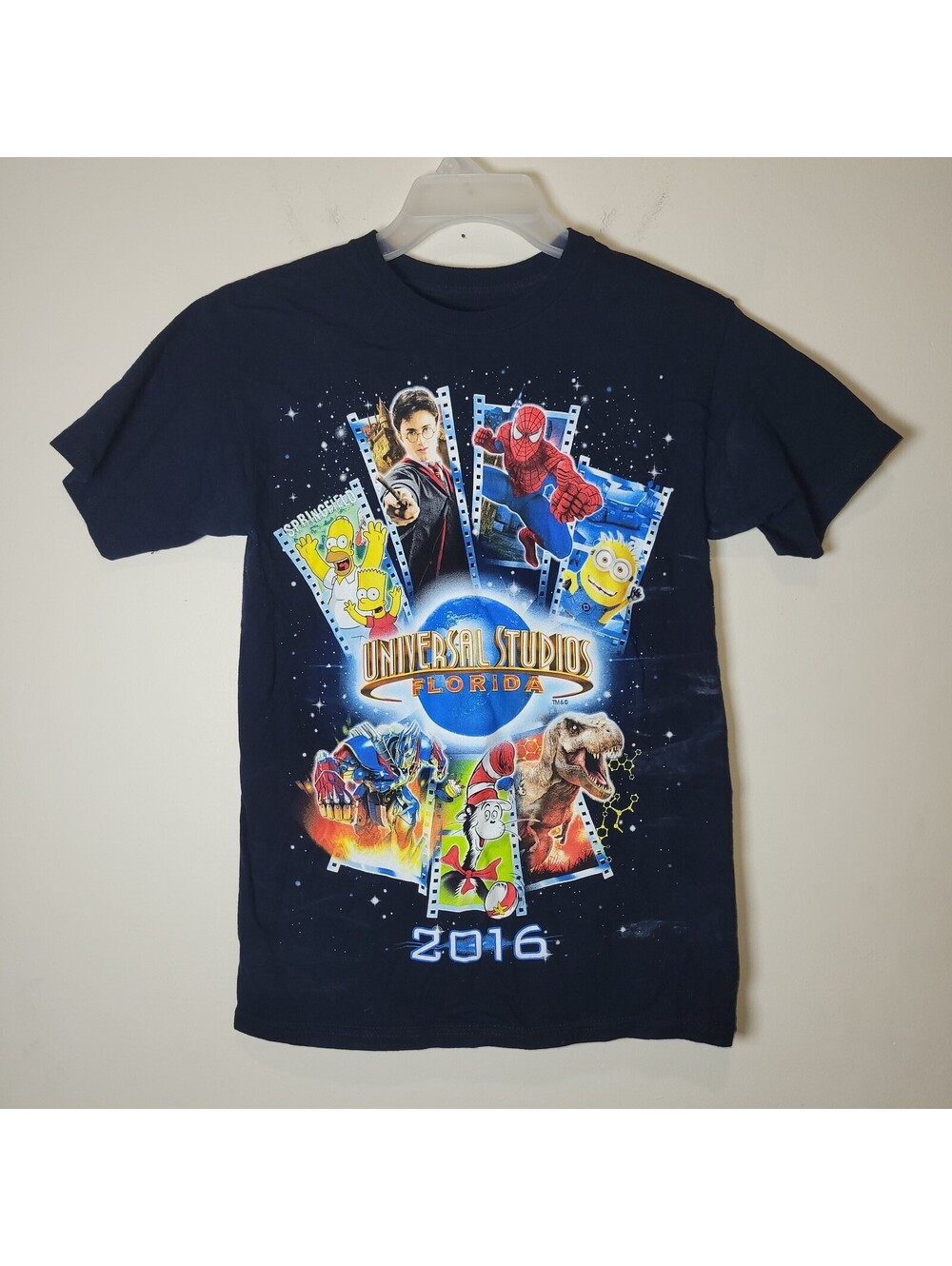Universal Studios Florida 2016 T-Shirt Men's S Navy Blue Harry Potter Spider-Man